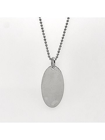Gucci GUCCI Oval Tag Plate Necklace Pendant with Ball Chain, SV925 Silver, for Men and Women (view 2)