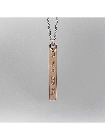 Tiffany & Co. TIFFANY & Co. 1837 Narrow Bar Necklace Pendant, SV925 Rubedo Metal, Gold, Women's (view 2)