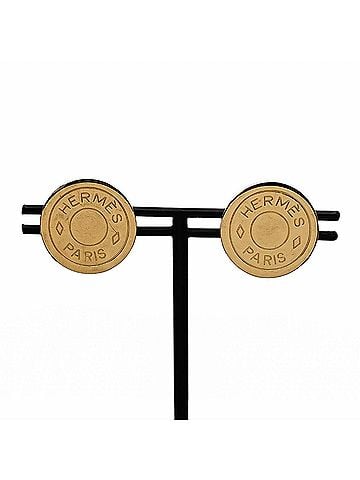 Hermès HERMES Hermes Clou de Selle Earrings Sellier Metal Gold Women's (view 1)