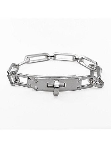 Hermès HERMES Chaine Kelly Chain Bracelet Simple Tour SV925 Silver Men's Women's (view 1)