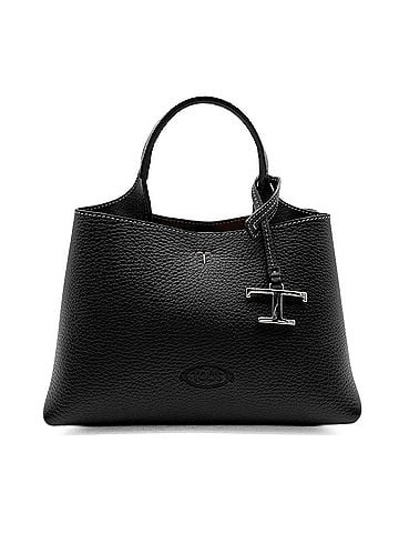 Tod's Tod's TOD’S T-Timeless Tote Bag, Leather, Black, Women's (view 1)