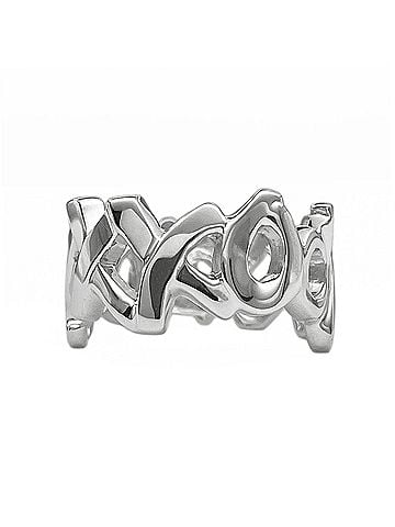 Tiffany & Co. TIFFANY & Co. Love Kiss Ring - Paloma Picasso Graffiti SV925 Silver (Item No. 7781) Men's Women's (view 1)