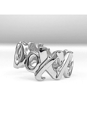 Tiffany & Co. TIFFANY & Co. Love Kiss Ring - Paloma Picasso Graffiti SV925 Silver (Item No. 7781) Men's Women's (view 2)
