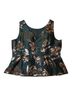 Talbots 52% Polyester 27% Metallic Fiber 21% Nylon 100% Polyester Floral Green Gold Sleeveless Top Size 14 - photo 2