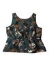 Talbots 52% Polyester 27% Metallic Fiber 21% Nylon 100% Polyester Floral Green Gold Sleeveless Top Size 14 - photo 1