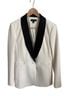 Ann Taylor 64% Polyester 32% Viscose 4% Elastane 69% Rayon 31% Polyester 100% Polyester White Ivory Blazer Size 8 - photo 1