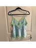 Gold Hawk 100% Silk Blue Green Tank Top Size L - photo 4