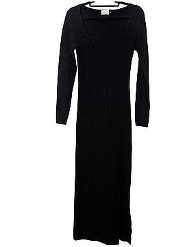 Wilfred Aritzia Tuscany Maxi Black Ribbed With  Slit  Casual Dress (view 1)