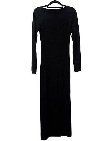 Wilfred Aritzia Tuscany Maxi Black Ribbed With  Slit  Casual Dress (view 2)
