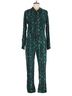 Cleobella 100% Viscose Animal Print Green Jumpsuit Size S - photo 1