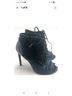 Jason Wu 100% Leather Black Teal Heels Size 7 - photo 3