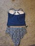Cupshe Floral Blue White Two Piece Swimsuit Size L - photo 3