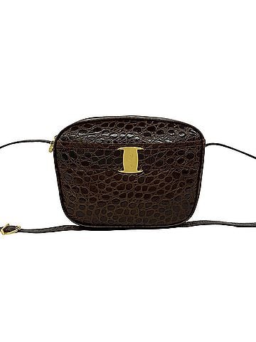 Salvatore Ferragamo Salvatore Ferragamo Vara Logo Hardware Leather Shoulder Bag Pouch Brown 91916 (view 1)