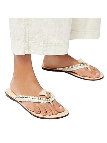 Free People NIB 2016 FP Beaded Tassel Thongs 10 | Cottagecore Ethereal Beachy Boho Indie Sleaze Festival Grunge Sandals (view 2)
