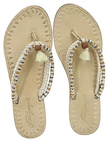 Free People NIB 2016 FP Beaded Tassel Thongs 10 | Cottagecore Ethereal Beachy Boho Indie Sleaze Festival Grunge Sandals (view 1)