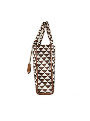 Prada PRADA Prada Symbol Embroidered Fabric Tote Bag, Brown, Women's (view 2)