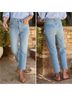 Frank & Eileen 98% Cotton 2% Elastane 100% Cotton Solid Blue Jeans Size 30 - photo 15
