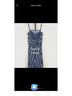 No Boundaries Stripes White Blue Jumpsuit Size L - photo 4