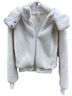 Alo 100% Polyester 38% Cotton 12% Rayon White Faux Fur Jacket Size S - photo 1