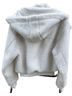 Alo 100% Polyester 38% Cotton 12% Rayon White Faux Fur Jacket Size S - photo 2