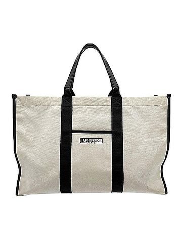Balenciaga BALENCIAGA Balenciaga Hardware Large Tote Bag, Missing Strap, Canvas Leather, Black, Men's (view 1)