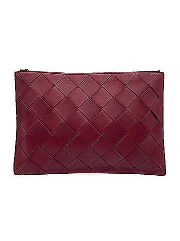 Bottega Veneta BOTTEGA VENETA Maxi Intrecciato Clutch Bag Pouch Lambskin Leather Red Men's (view 2)