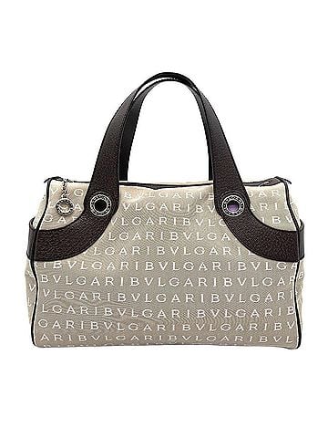 Bvlgari BVLGARI Logo Mania Pattern Handbag Mini Boston Canvas Leather Beige Women's (view 1)