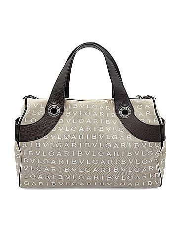 Bvlgari BVLGARI Logo Mania Pattern Handbag Mini Boston Canvas Leather Beige Women's (view 2)
