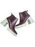 Sorel 100% Leather Purple Green Boots Size 10 - photo 1