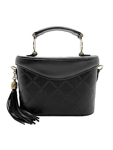 Versace VERSACE Sunburst Shoulder Bag, Leather, Metal, Black, Women's (view 1)