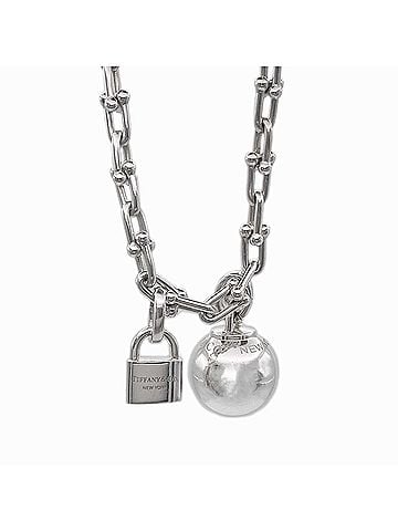 Tiffany & Co. TIFFANY & Co. HardWear Double Wrap Bracelet, 2-Way, SV925, Large Size (17cm), Silver, Men's Women's (view 1)