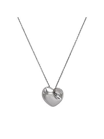 Tiffany & Co. TIFFANY & Co. Fold Heart Necklace Pendant, SV925 Silver, Women's (view 1)