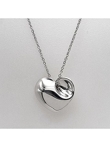 Tiffany & Co. TIFFANY & Co. Fold Heart Necklace Pendant, SV925 Silver, Women's (view 2)