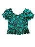 Maeve Floral Green Black Short Sleeve Blouse Size 0 (petite) - photo 2