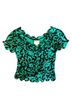 Maeve Floral Green Black Short Sleeve Blouse Size 0 (petite) - photo 1