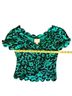 Maeve Floral Green Black Short Sleeve Blouse Size 0 (petite) - photo 6