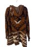 Lucky Brand Aztec Or Tribal Print Brown White Cardigan Size L - photo 2