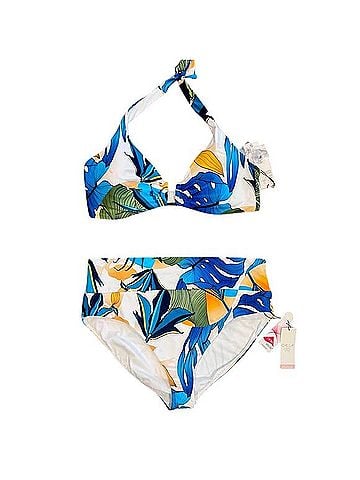 Calia by Carrie Underwood u-bar halter top and high waisted bottoms Two Piece Swimsuit (view 1)