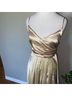 Windsor 100% Satin Tan Gold Ivory Cocktail Dress Size XS - photo 5