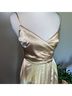 Windsor 100% Satin Tan Gold Ivory Cocktail Dress Size XS - photo 8