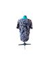 CAbi Floral Blue White Short Sleeve Blouse Size L - photo 2