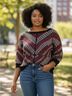 White House Black Market Red Black Pullover Sweater Size XL - photo 3