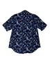 Sandrine Rose 100% Rayon Floral Blue Yellow Short Sleeve Button-Down Shirt Size S - photo 2