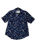Sandrine Rose 100% Rayon Floral Blue Yellow Short Sleeve Button-Down Shirt Size S - photo 1