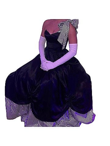 Gunne Sax Vintage 1980s Black & White Prom  Cocktail Dress (view 2)