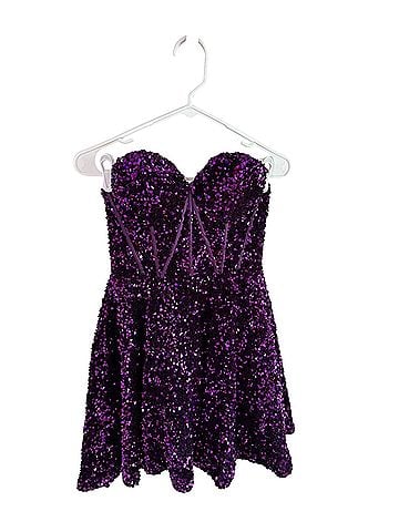 Sherri Hill Strapless Sequin Corset Cocktail Dress (view 2)
