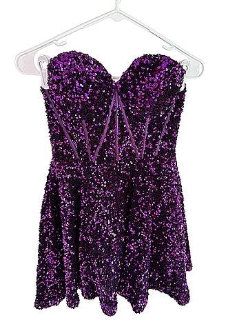 Sherri Hill Strapless Sequin Corset Cocktail Dress (view 1)