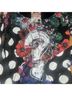 Desigual Floral Polka Dots Multi Color Black White Long Sleeve Blouse Size M - photo 4