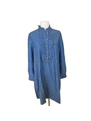 J.Crew Ruffle front chambray dress Casual Dress (view 1)