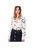 Joie Print White Black Long Sleeve Blouse Size M - photo 1